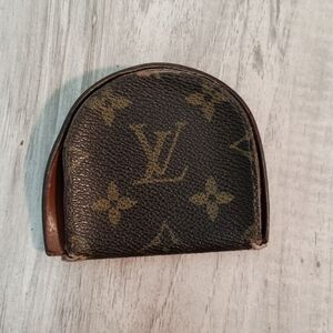 Louis Vuitton Monogram Port Monnaie Guze Coin Wallet Leather Brown